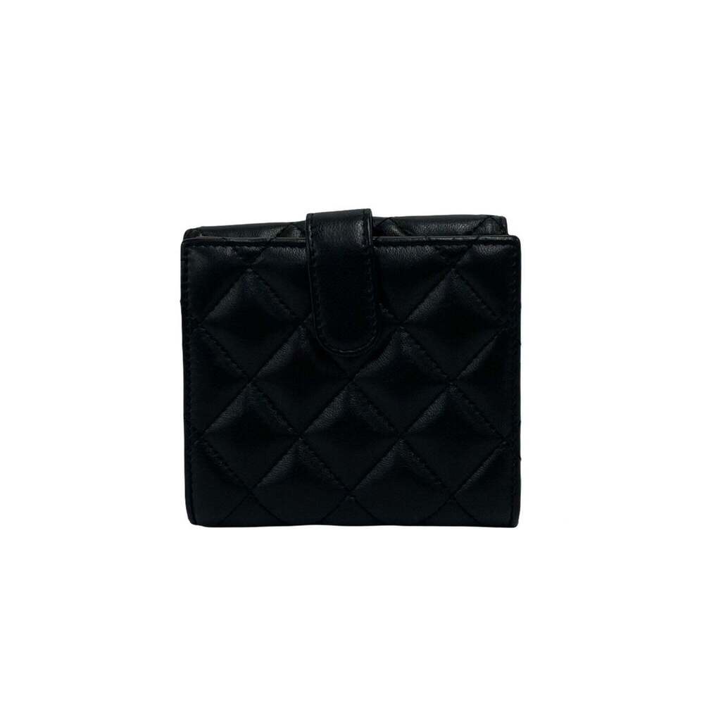 CHANEL Black Lambskin Leather Logo Wallet - Picture 2 of 10